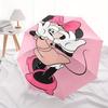 Minnie Mouse,Pink Bow Automatic Folding Umbrella   Simple 8 Rib Design, Bright Cartoon Pattern, Durable Iron Frame, Suitable For Travel, Out