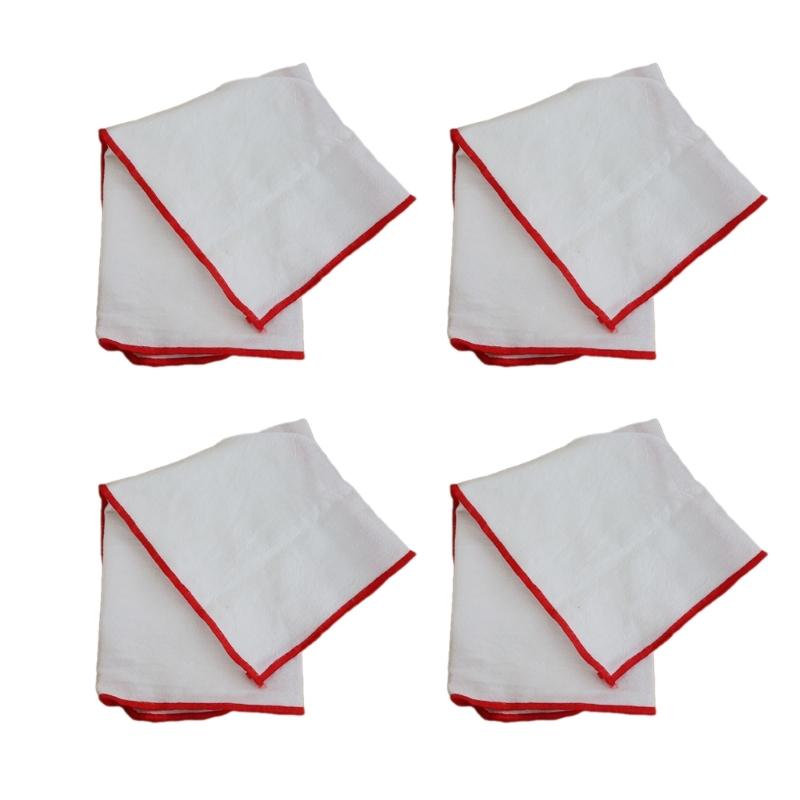 

Set of 4 Thick Thread Cotton Napkins Washable Cotton Napkins Cotton Cloth Soft and Long Lasts Dining Table Decors