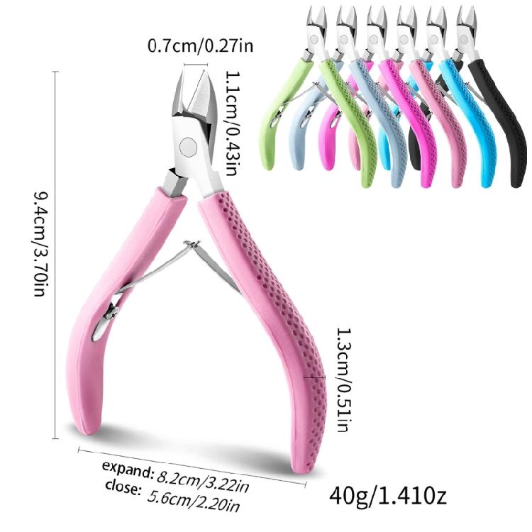 Stainless Steel Full Jaw Cuticle Shears Clippers Comfortable Rubber Handle Trimmer Professional Nail Care Tool