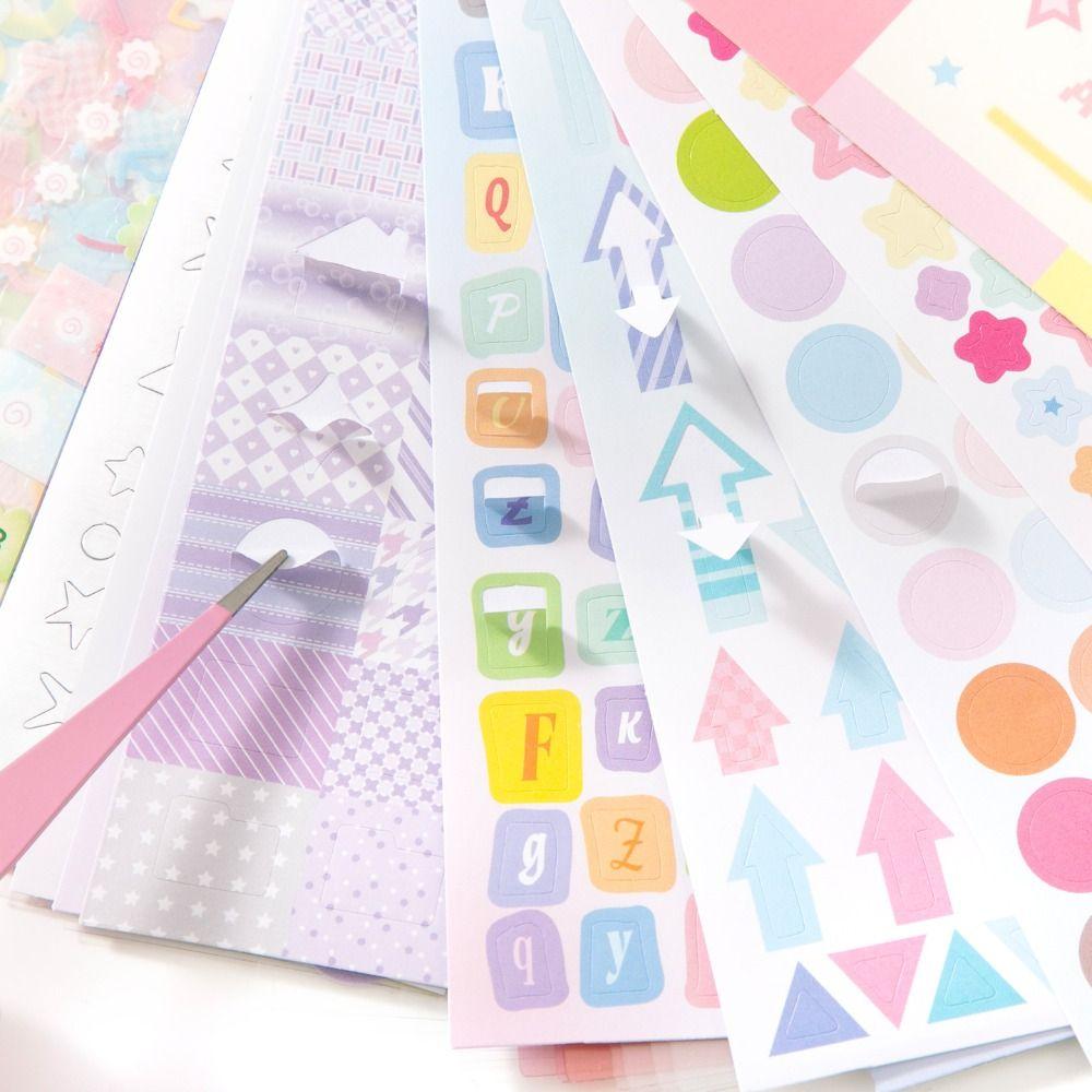 32Pcs Multi Material Die-cutting Sticker Book Diary Collage Aesthetics Scrapbooking Stickers Decoration Colored Marks Sticker