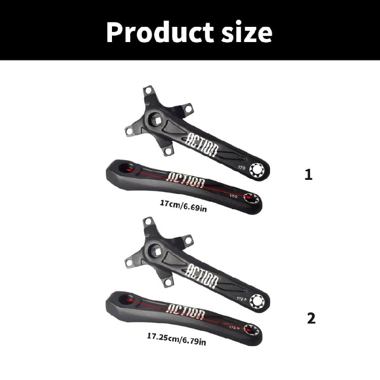 170mm/172.5mm Mountain Bike Crankset Aluminum Alloys Bicycles Crank Arm Square Hole Cranks Cycling Accessories Enduring