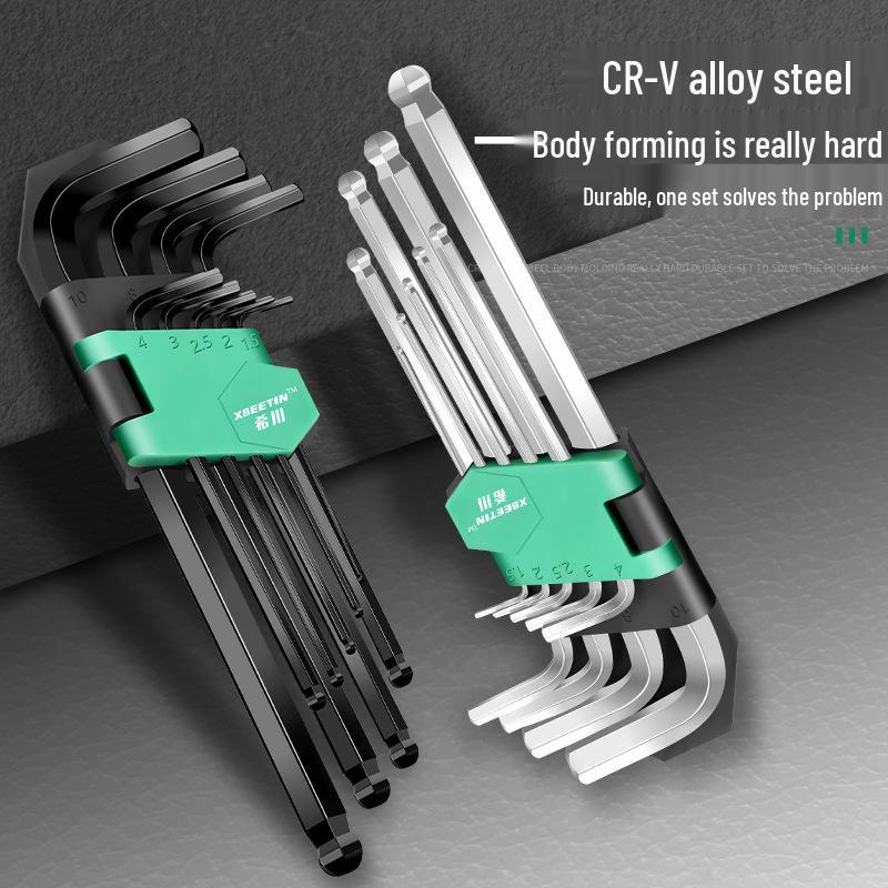 Hexagon Screwdriver and Wrench Set with Extended 6-Point Design