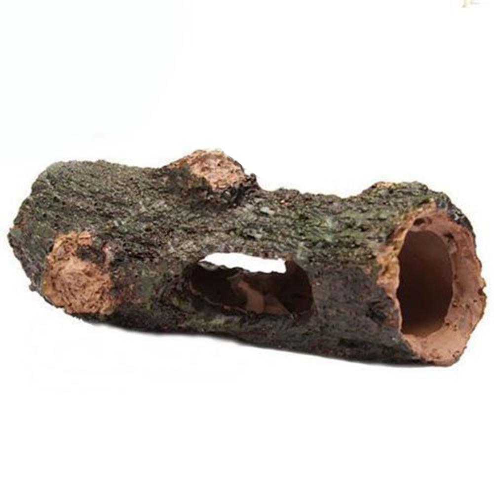 Aquarium Hohlbaum Tunnel Höhle Ornament Fisch Garnelen Schildkröte Versteck Unterschlupf Aquarium Dekorationen Zubehör