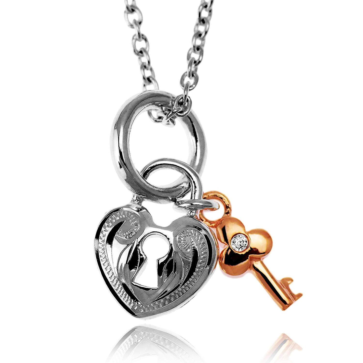 

Гавайские украшения ожерелье с подвеской в виде сердечка из серебра 925 пробы [Leilani] (Розовое покрытие) (С цепочкой)