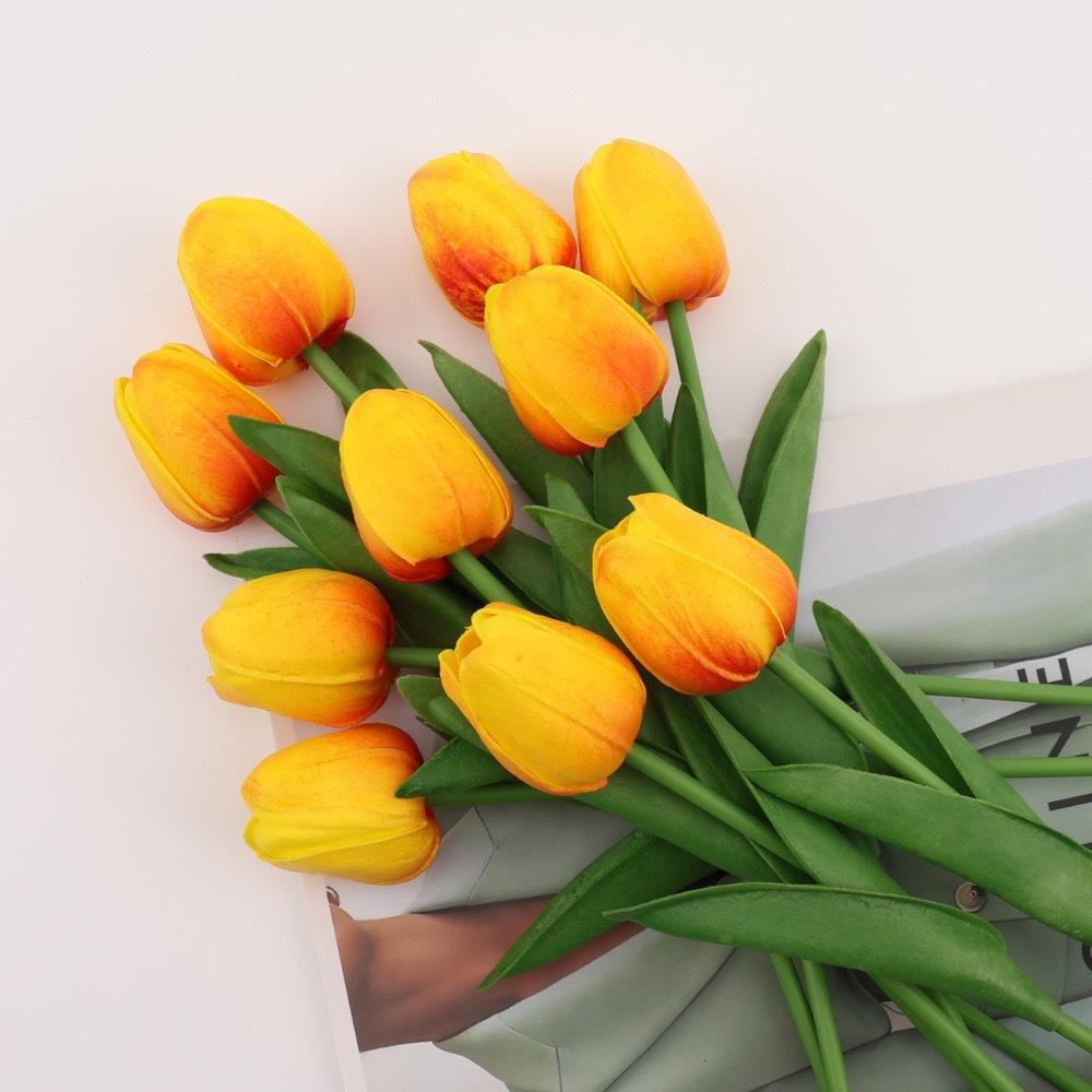 1pcs Mini White Tulip Artificial Flowers, Wedding Home Decor, Realistic Fake Tulips Gifts Birthday Graduation