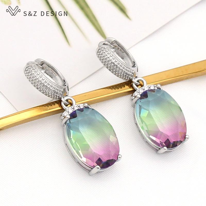 

Модные овальные серьги-капли в форме яйца с имитацией турмалина для женщин, свадебные украшения цвета розового золота