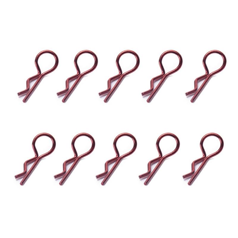 10pcs R-Shaped Metal Body Clips for 1/10 1/8 Model Car Durable Stainless Steel Pins for RCs Model Car Simple Fixing