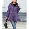 Winter Women's Quilted Trench Coat, Stand Collar Slim Fit Cotton Coat with A-Line Hem, Thick Waist-Defining Parka for Cold Weather