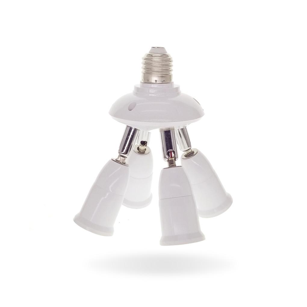 E27 Splitter 220V 3A Lampe Pære Sokkel Konverter Lysadapter Forbedring Plast Bærbar Holder Lagertilbehør