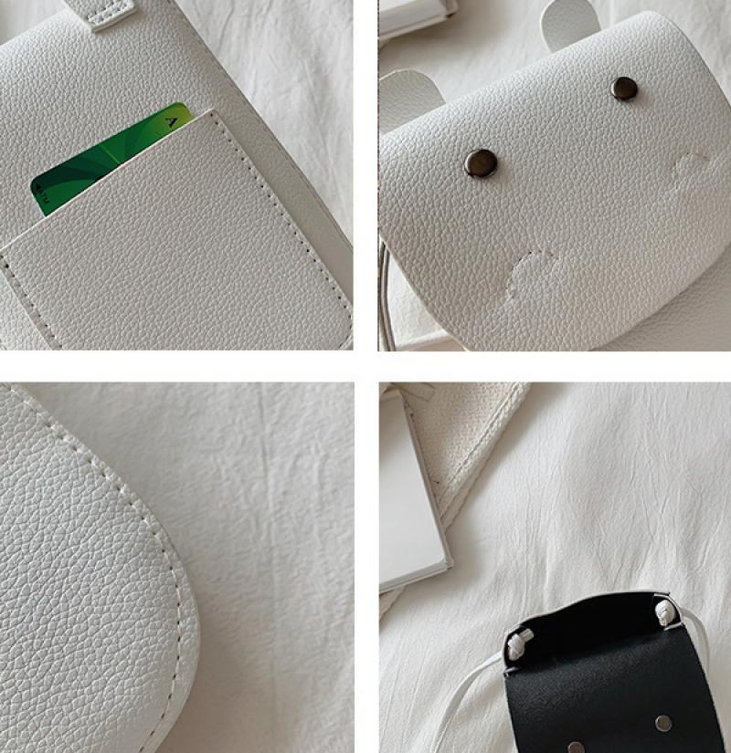 Mini PU Leather Flap Women Crossbody Bags Cute Trendy Small Purses Waterproof Phone Shoulder Bags Solid Color Casual Handbag