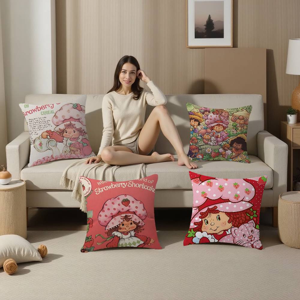 Classic Animation S-Strawberry S-Shortcake Cushion Cover Inches Farmhouse Decor Home Throw Pillow Covers For Couch Decorations