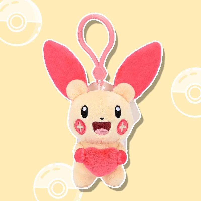 Kawaii Anime Plush Keychain Pikachu Eevee Mew Squirtle Bulbasaur Soft Stuffed Toy Bag Charm Pendant Kids Birthday Gift