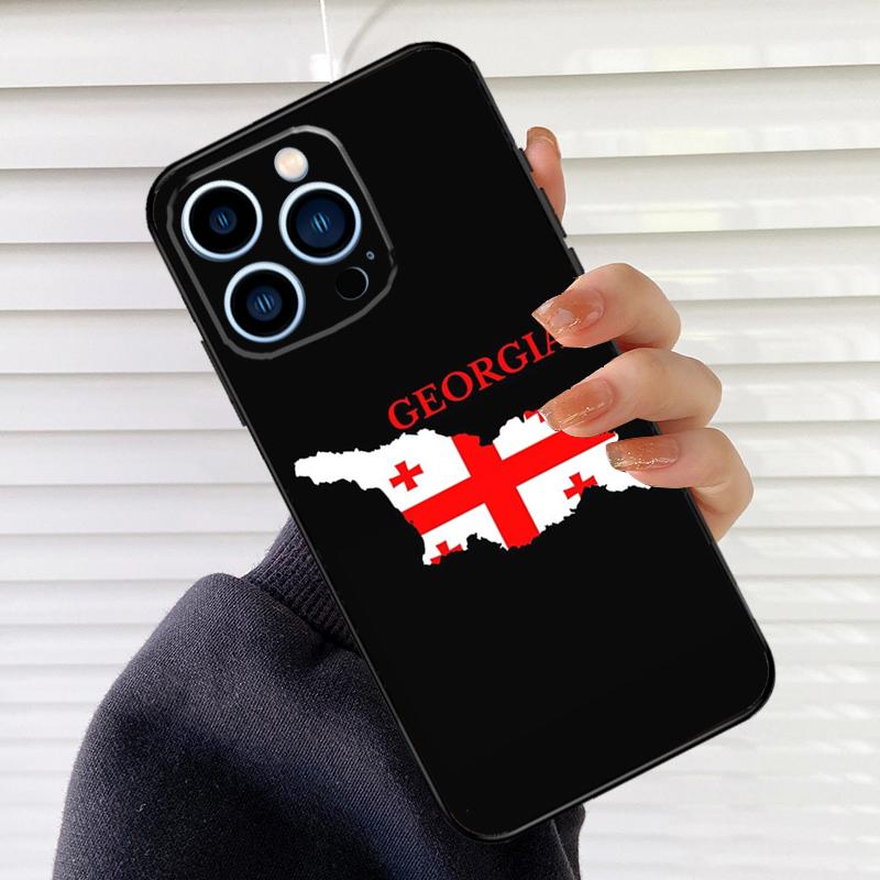 Georgien Flagge Handyhülle Für iPhone 17 16 15 13 11 12 14 Pro Max mini 15 16 Plus 16e 17 Air Cover Fundas