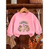 Kids Crewneck Sweatshirt, Cartoon Three Kittens & Rainbow Graphic Print, Spring Autumn Casual Tops
