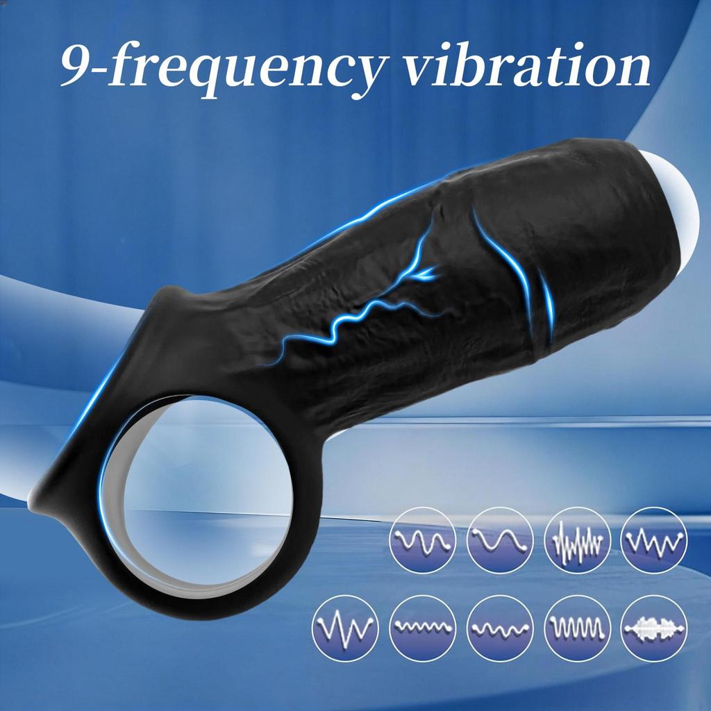 App Control Vibrating Penis Sleeve Cock Ring Penis Extender for G Spot Clitoris Vibrator Stimulation Adult Sex Toy for Men Delay Ejaculation Wearable
