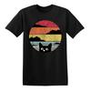 Retro Sunset Cat Peeking Out T-shirt