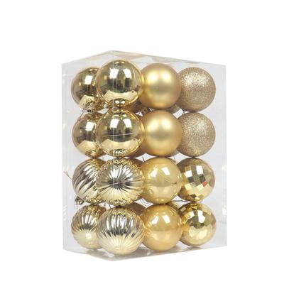 24PCS Durable Plastic Christmas Ball Set 11 Colors Suspensable Christmas Tree Balls 6CM Xmas Ornament Ball Home