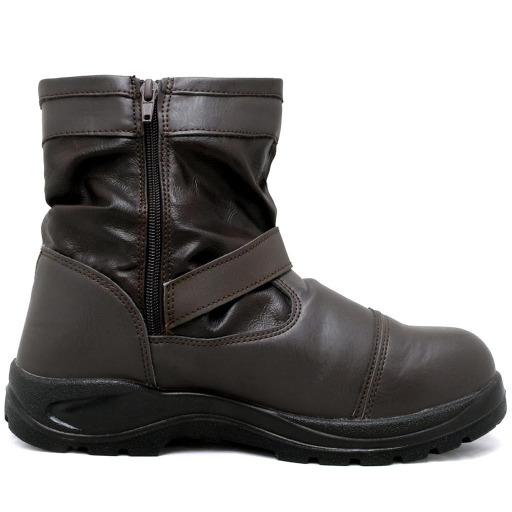 Edwin esm500 Safety Steel Toe Wide Engineer Side Zipper Dark Size Men's Boots, Cap, Width, 4E, Lightweight, Boots, Shock-Absorbing Sole, Closure,