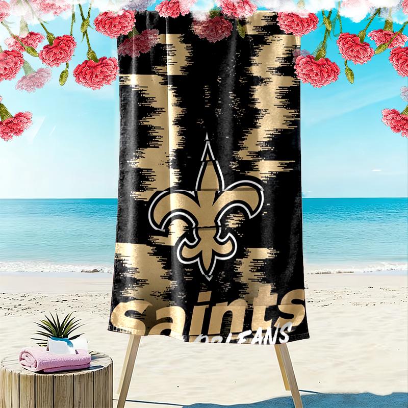New Orleans Saints Print Beach Towel, Large Soft Quick Dry Towel for Beach Camping Swimming
