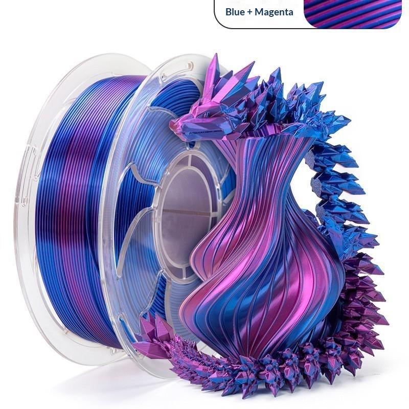 1Kg Silk Rainbow Pla Filament 1.75Mm Shiny Multicolor 3D Printer Filament Fast Color Change Plus-Minus 0.03Mm 1Kg Spool