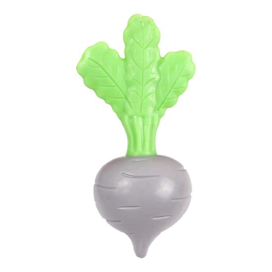 Squeaky Radish Dog Toy Rubber Dog Chew Toy Puppy Teething Toy Interactive Fetch Toy for Dogs Boredom Relief Chewing Instincts