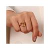 Emanco Fashion Niche Style Ins Style 18K Gold Titanium Steel Ring for Women Cut Out Shaped Heart Ring Rings