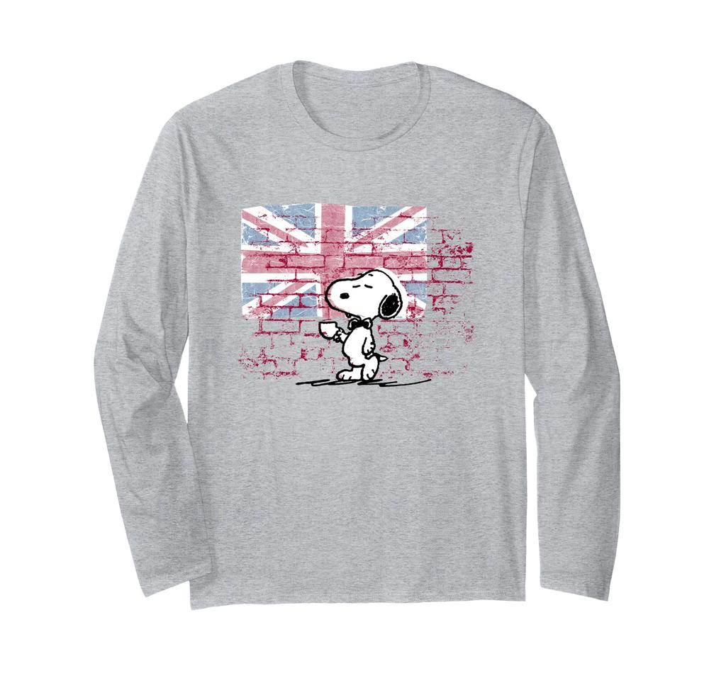 Peanuts – Snoopy Posh – Langarm-T-Shirt mit Union-Jack-Motiv