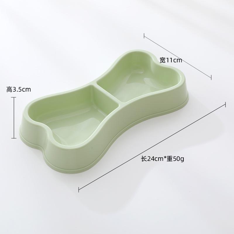 Dog Bone Shape Pet Double Bowl, Macaron Bone Shape Dog Double Bowl Pet Bowl