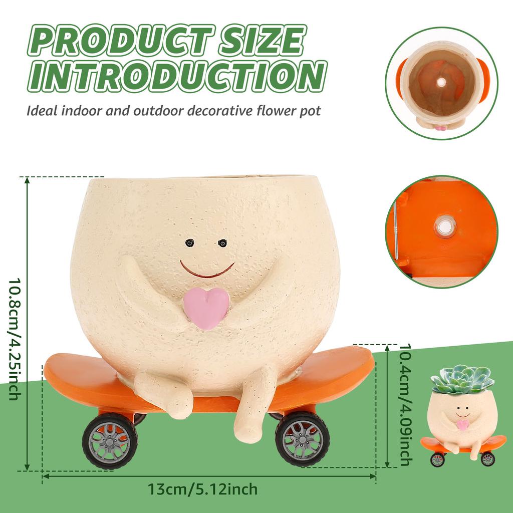 Lächeln Gesicht Pflanzgefäß für Zimmerpflanze Schaukelstuhl Pflanztopf mit Abzugsloch Lustiger kleiner Topf für Innen Außen Heimdeko Neu
