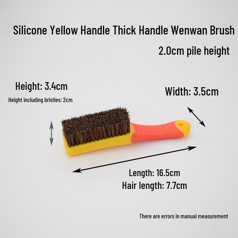 Wenwan Nano & Bristle Brush with Dual-Color Silicone Handle