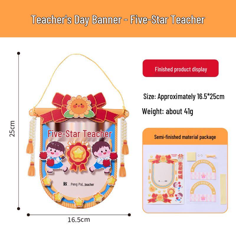 Handmade DIY Craft Kit: Teacher s Day Banner for Kindergarten