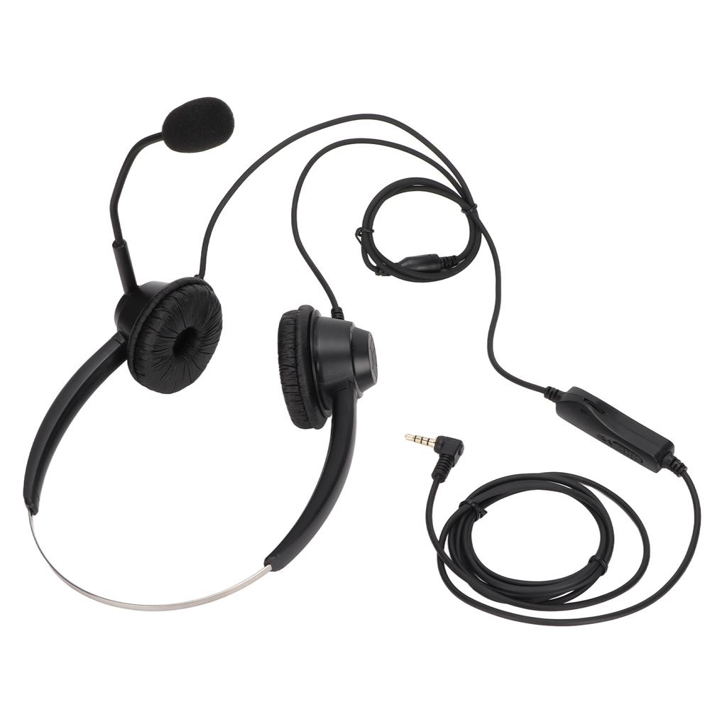 H360D‑3.5‑MV Binauraler Kundenservice-Headset Schwarz Verstellbares Telefon-Headset für 3,5-mm-Kopfhöreranschluss