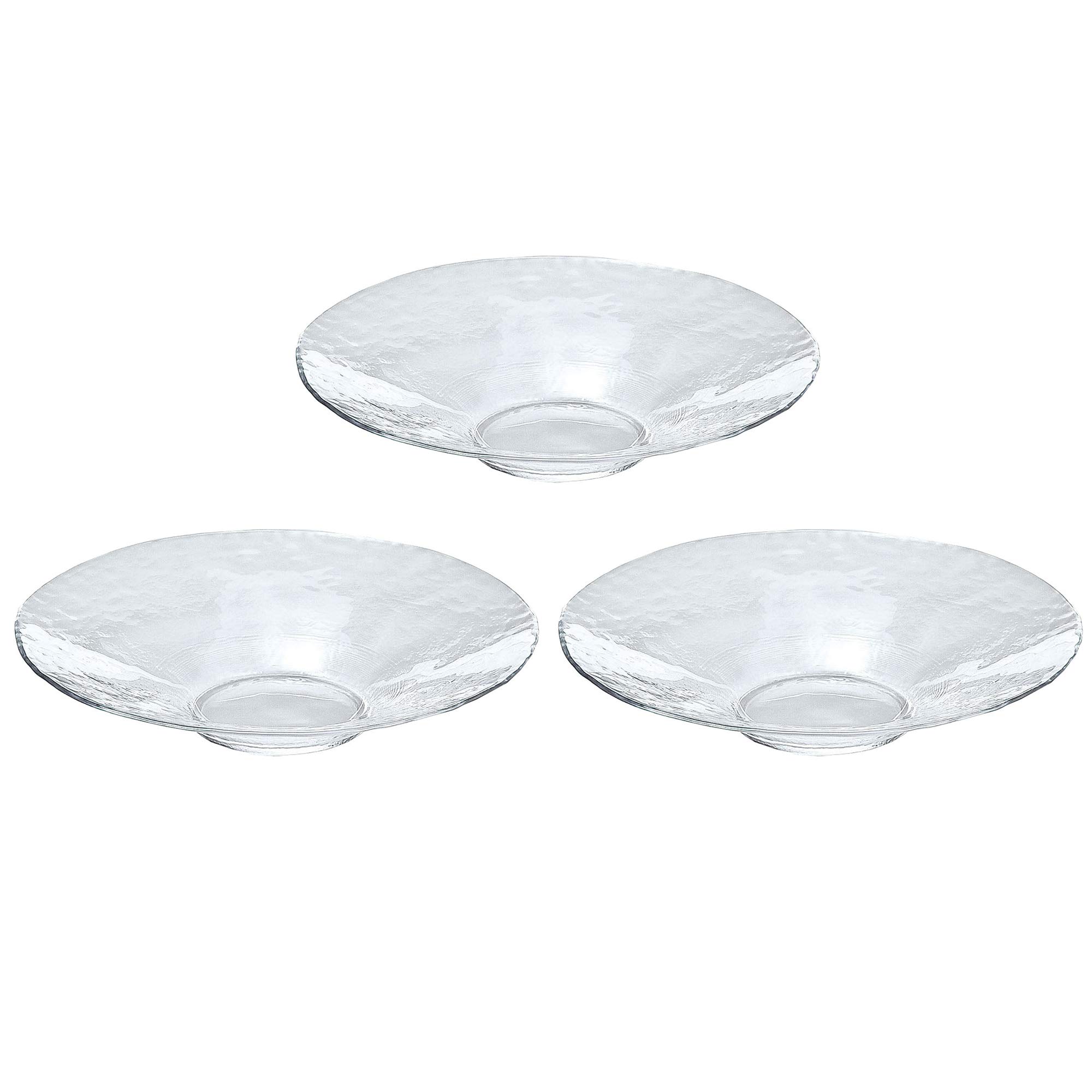 

Toyo Sasaki Glass Orbit Bowl 275 Plates, Set of 3, Made in Japan, Large Platters, Round Plates, Glass Dishes, Tableware, 46055