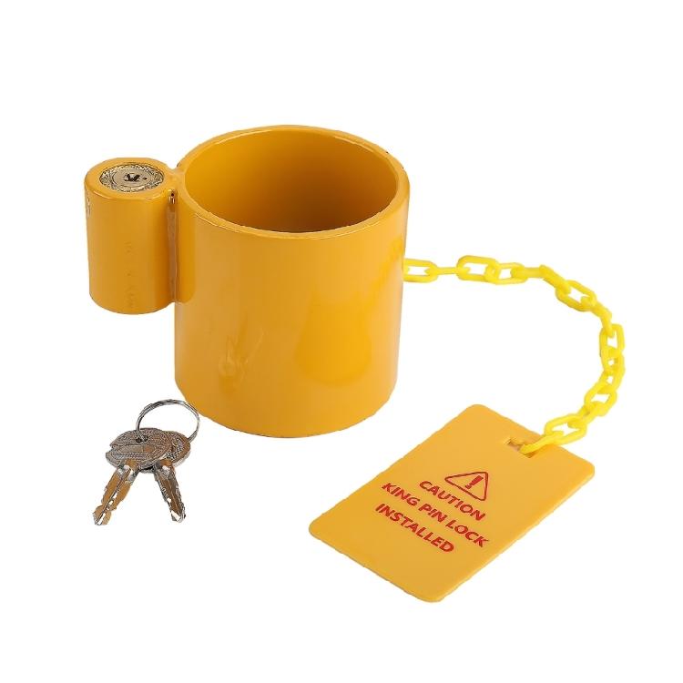 Trailers King Pins Lock with 2 Keys & Caution Label For Standard Fixed King Pins