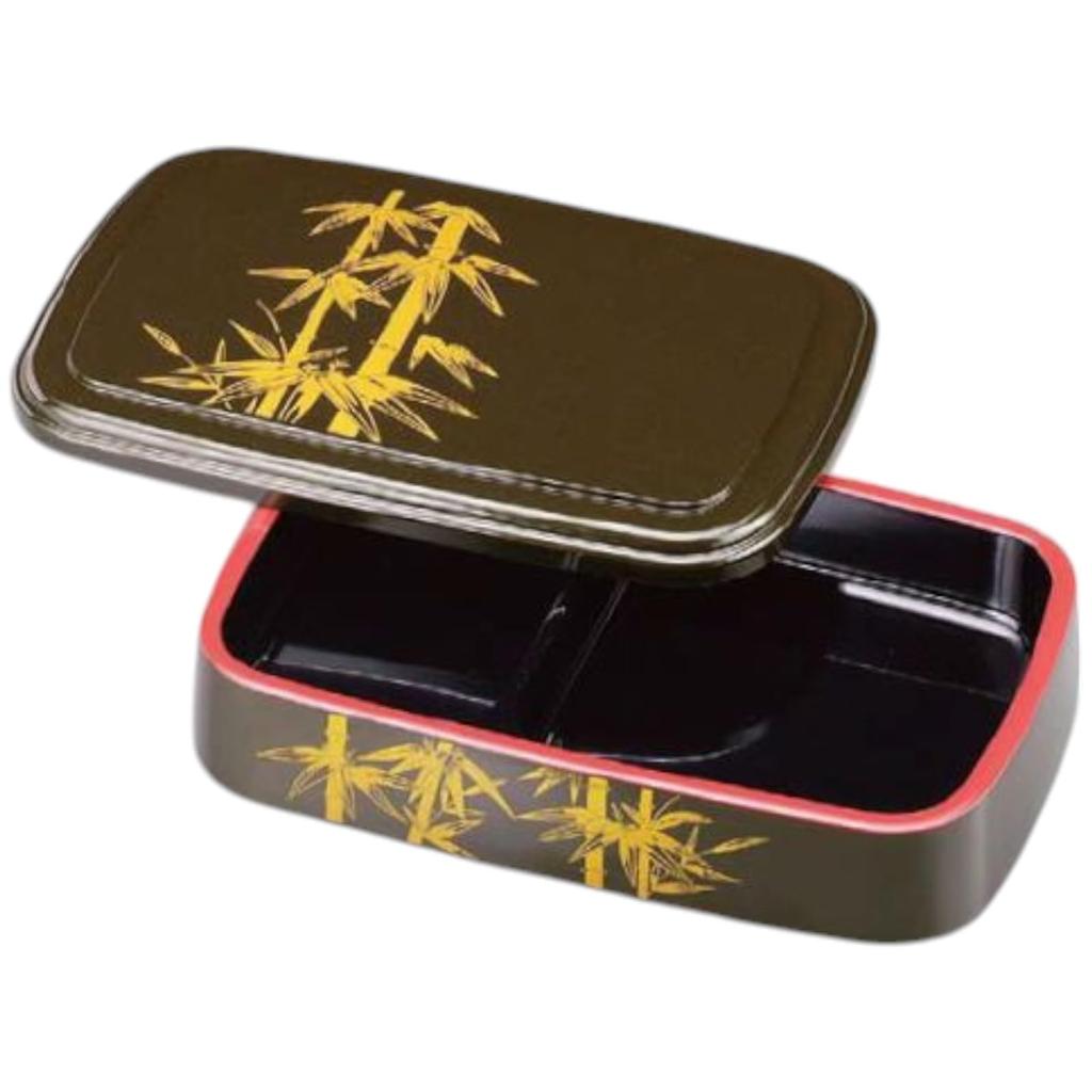 Premium Nigiri Sushi Plate with Deluxe Large Oke Pearl Made in Japan J-Kitchens Dividers, Extra-Premium (Green Bamboo),