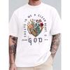 European Sizes Men's  White T - Shirt: "Biblical Heart" Psalms - Inspired Artwork