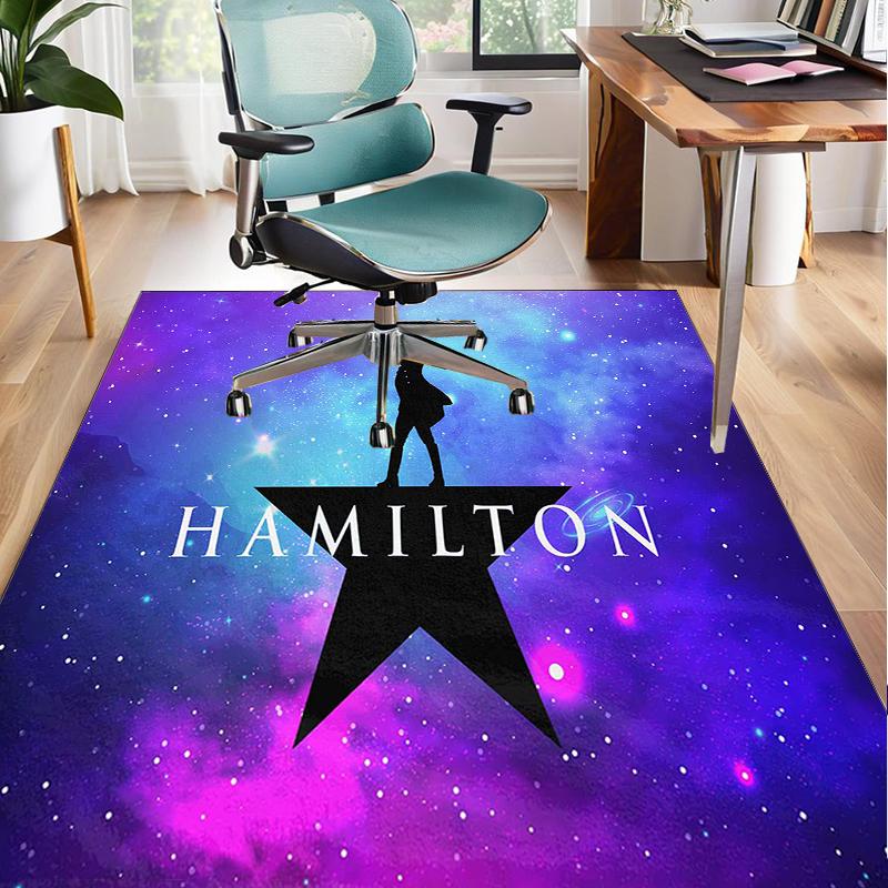 Star Hamilton Art Office Rug Chair Mat, Game Carpet, Suitable for Front Door, Bedroom, Living Room, Desk, Holiday Gift