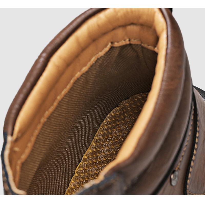 Pánské kozačky vysoké kožené boty plyšové outdoorové bavlněné boty velká velikost 39-46