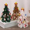 Christmas Tree Children's Handmade DIY Stereo Wooden Christmas Tree Scene Layout Christmas Decorations Ornaments 17 19cm Height