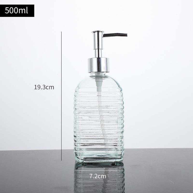 Transparent Glass Pump Bottle for Soap, Shampoo, & Shower Gel