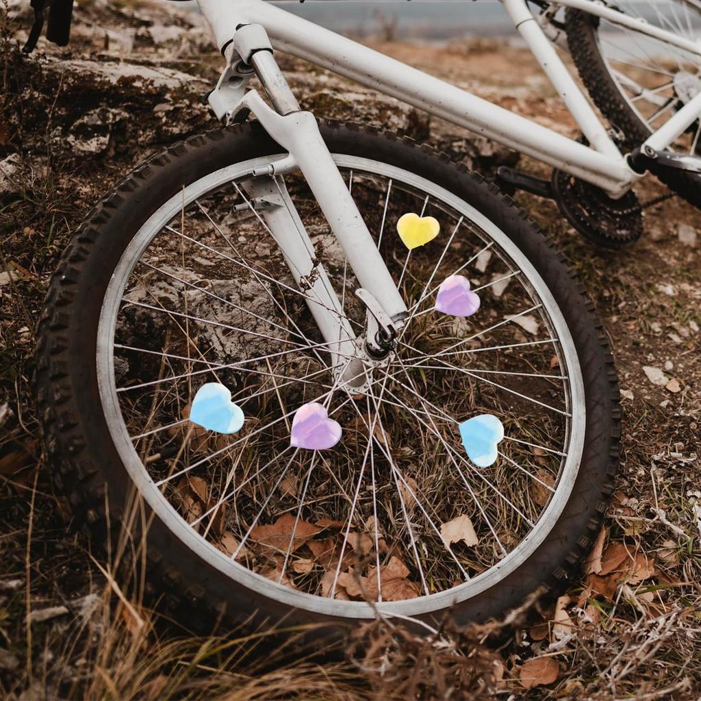 OUNONA Bicycle Wheel Spokes Decorative Heart Cute Character for Adults and Set of Plastic Decorations Accessories, Parts, Shape, Design, Stylish,