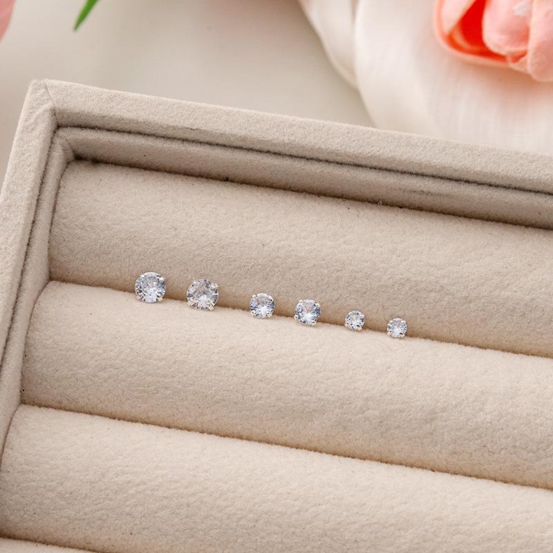 Simple And Small Zircon Stud Earrings, Light Luxury And High-End Daily Commuting Earrings, Mini Earbone Stud Women