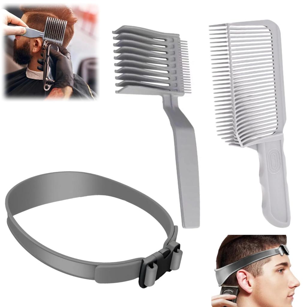 Jravezt Professional Barber Hair Comb Set with Fade Curved Positioning Hair Cutting Treatment Hair Cutting Portable Hairdressing Hairdresser for Home