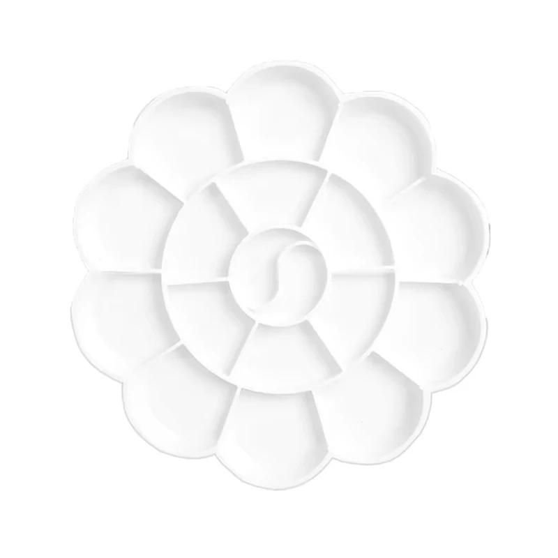1/6pcs Painting Palette, 18 Wells Plastic Paint Tray Pallet Reusable Flower Paint Palette for Artists Acrylic Watercolor Oil