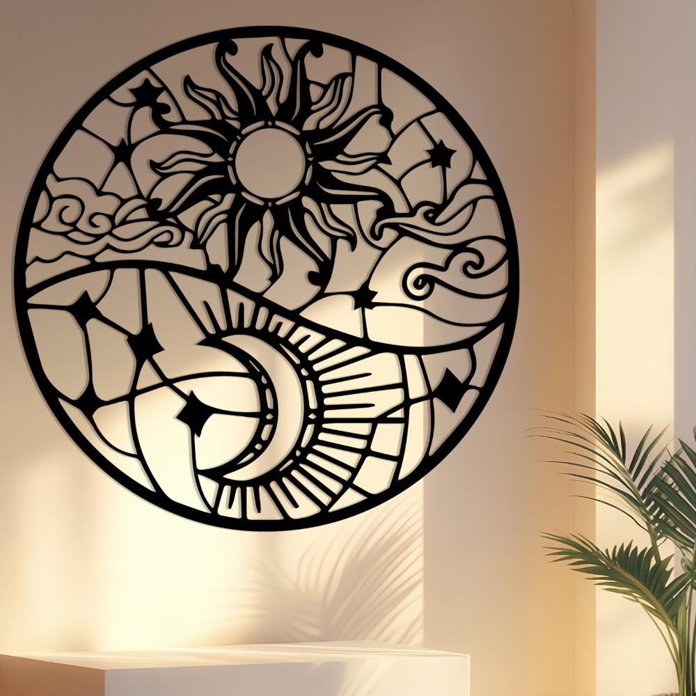 Solare Eisen-Wandkunst Langlebige Außendekoration Modernes Geschenk