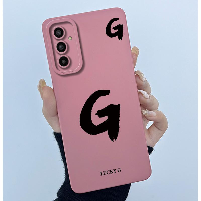 For Samsung Galaxy M13 4G M23 F23 Buddy 2 5G Cover Case Initial Letter Silicone Soft Phone Bumper for Samsung SM-M135F Casing