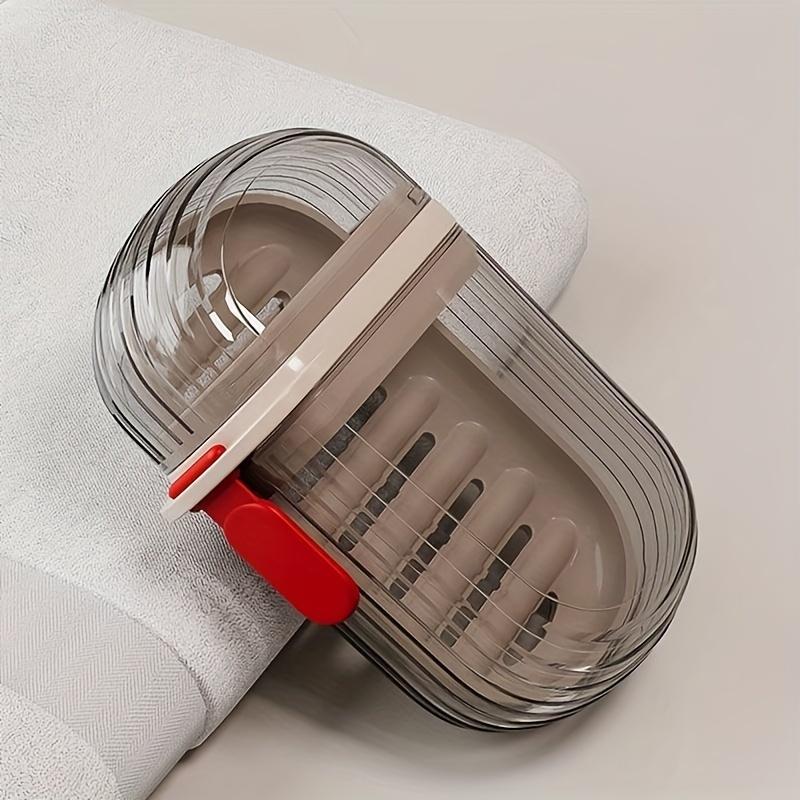 Portable Travel Soap Dish with Lid - Sealed, Drainable Design for Business Trips & Outdoor Use, Durable PET Material, Mini Storage