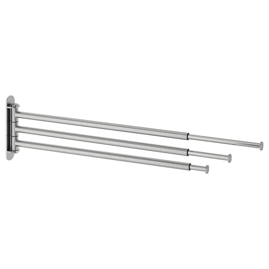 IKEA BROGRUND: Towel Holder with 3 Bars, Stainless Steel (404.267.08)