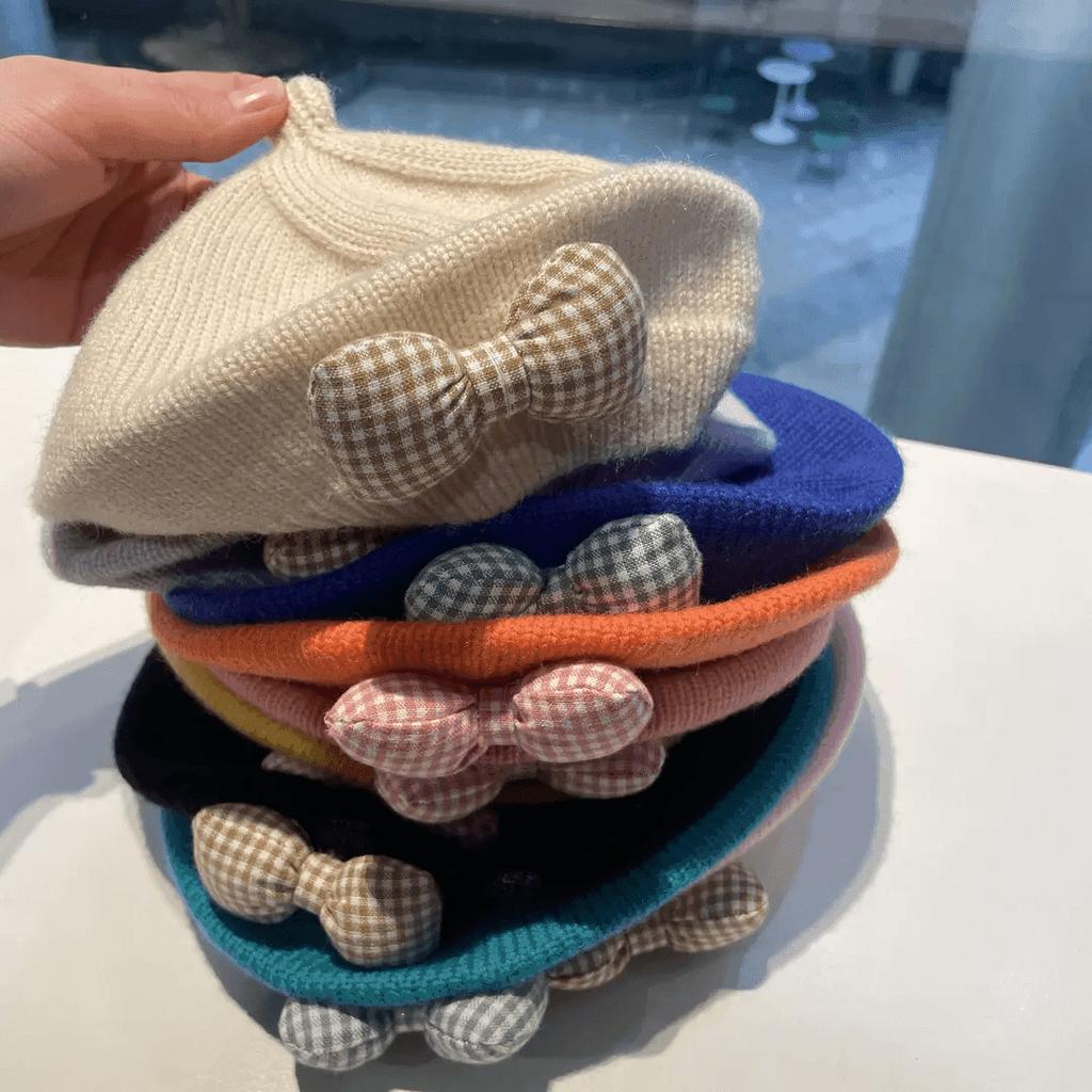 Children's Beret Baby Girl Outdoor Hat Spring Autumn Korean Style Fashionable Breathable Warmth Windproof Knitted Wool Painter's