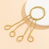 Punk Geometric  Chain Wrist Bracelet for Women Ring Charm Set Couple Emo Fashion Jewelry Gifts Pulsera Mujer
